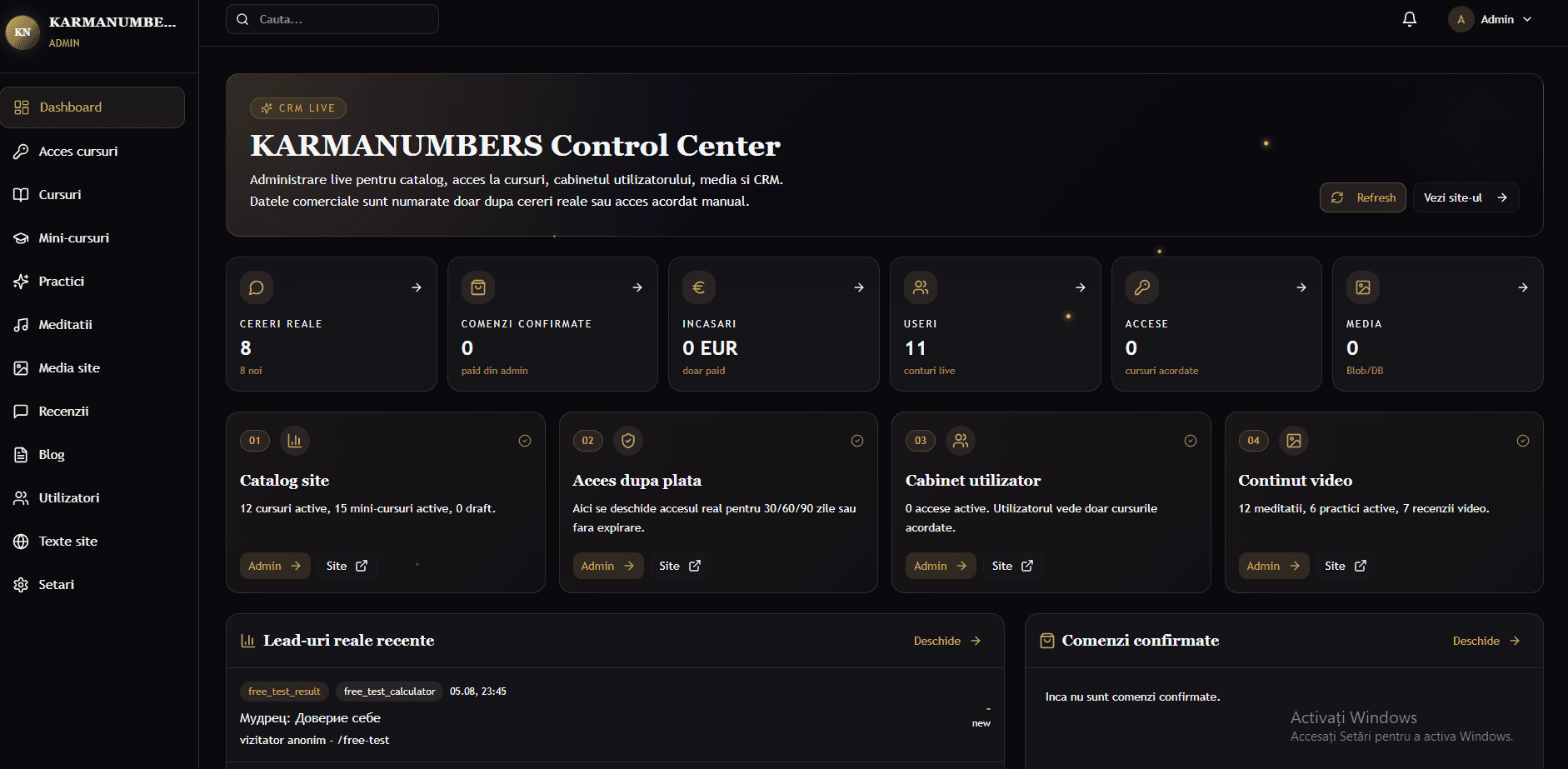 CRM / Admin Panels